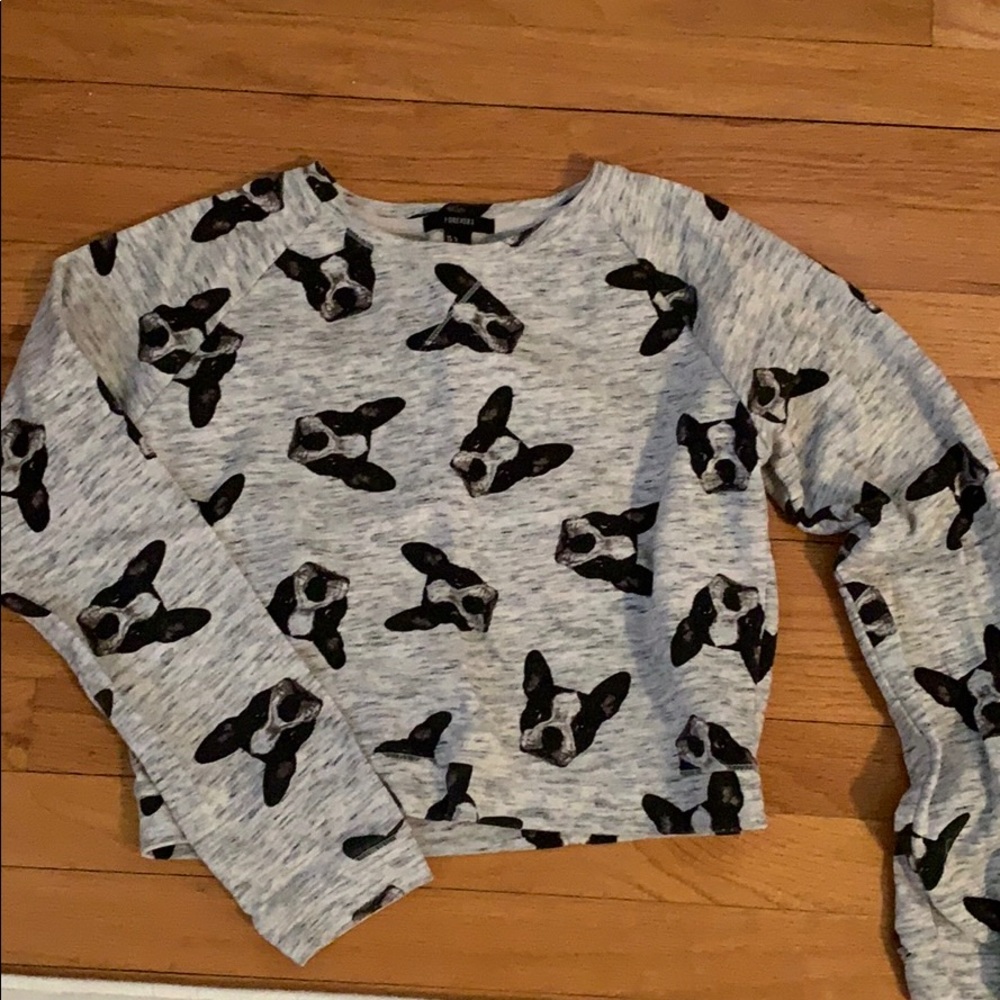 Cropped Boston Terrier sweatshirt